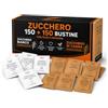 marketcaffe Zucchero Mix 300 Pezzi - 150 Bustine di Zucchero di Bianco e 150 Bustine di Zucchero di Canna - Set Accessori Caffè (Zucchero Bianco + Zucchero di Canna, 300)
