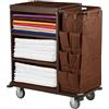 Generic Carrello Multiuso per Pulizia, Carrello Compatto per Servizio, Carrello per Pulizie Hotel con Borse in Tela Rimovibili e Ruote con Blocco per Pulizia di Hotel e Appartamenti,B Style