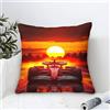 LILIlaobiao Ferrarii Racing Coppia Di Federe Cuscino 50x50cm in Microfibra, Cuscini Arredo Camera Da Letto, Divano, Salotto, Fodere Copricuscino, Federa Murales The Setting Sun Formulaone