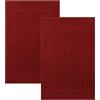 Betz Set di 2 scendibagni misure 50 x 70 cm 100% cotone scendibagno tappeto da bagno Premium qualità 650 g/m² 10 colori sono disponibili (rosso rubino)