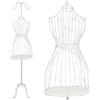 PrimoLiving Manichino da sarto in metallo CLEO in bianco antico - Con scomparto e ganci appendiabiti busto di manichino decorativo look vintage - Manichino donna P-14134