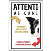 Lovelytiles Cartello cane personalizzato con foto e testo (Attenti ai cani)