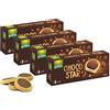 CAIYA 4X Gullon Choco Star Biscotto Ripieno di Crema e Ricoperto con Cioccolato al Latte, 235g NOVITA' PACK 2023 [4 Confezioni]