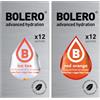 Generico SET 24 BOLERO bustine da 3 grammi 12 Ice Tea Peach Pesca + 12 Arancia Rossa Preparato istantaneo per Bevande con Stevia e Vitamina C e Senza Zucchero
