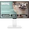 BenQ GW2490TC 23,8 1080p FHD 144Hz IPS Eye-Care Home Office Monitor, USB-C, 1920x1080, Visual Optimizer, Flicker-free, Low Blue Light, Ultra Slim Bezel, Certificato TUV, Design ergonomico, Eye-CareU