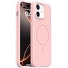 Mixroom - Custodia Cover Case per iPhone 11 in Tpu silicone liquido morbido compatibile con MagSafe con cerchio magnetico integrato Rosa C09