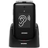 Brondi Chi Parla BRONDI Amico Supervoice, unlocked, 0.03 GB, Telefono cellulare GSM per anziani con tasti grandi, tasto SOS e funzione controllo remoto, dual SIM, volume alto ed amplificato, Nero