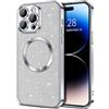 miyonsin Glitter Magnetica Cover per iPhone 11 PRO, Anti Graffi Glitter Custodia, Brillantini Sottile Silicone TPU Antiurto Case per iPhone 11 PRO, Argento