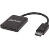 Manhattan 207768 DisplayPort Video Splitter - Video Splitters (DisplayPort, Gold, 480i,480p,576i,576p,720p,1080i,1080p,2160p, Black, 0-40 °C, -20-60 °C)