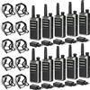 Retevis RB666 Walkie Talkie Piccolo Professionale, PMR446 Radio Bidirezionale Ricaricabile Caricabatterie Rapido, VOX Walkie Talkie Portatile con Auricolari per Scuola, Hotel (10 Pezzi, Nero)