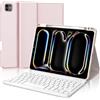 WINCHKING Custodia con Tastiera per iPad Pro 11 M5 2025/M4 2024, Cover Bluetooth Magnetica QWERTY Italiano Tastiera per iPad Pro 11 Pollici (M5/M4, 2025/2024), Rosa