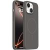 Mixroom - Custodia Cover Case per iPhone 14 Plus/iPhone 15 Plus in Tpu silicone liquido morbido compatibile con MagSafe con cerchio magnetico integrato Grigio C09