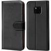 Verco custodia per Huawei Mate 20 Pro, Case per Mate 20 Pro Cover PU Pelle Portafoglio Protettiva, Nero