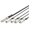 Digitus Cavo universale da 40 Gbit/s QSFP+ a 4x SFP+ 10 Gbit/s DAC-Breakout - 1 m - 10 Gbit/s per canale - Cavo di rete - Direct Attach Cable - Direct Attach Copper