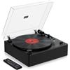 MYKESONIC Giradischi automatico, Giradischi in vinile con trasmissione a cinghia Bluetooth, cartuccia magnetica AT-3600L, ingresso e uscita Bluetooth, altoparlanti stereo Hi-Fi, cuffie Aux, uscita RCA