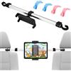 Birshe Metallo Porta Tablet da Auto, Supporto Tablet Auto Poggiatesta con 4 ganci di seduta, Universale Porta Tablet Auto Posteriore con Asta Telescopica per 4,7-12,9 iPad Pro Mini, Switch, Cellulare