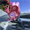 Peanutech Supporto per telefono da auto ricarica wireless, bloccaggio automatico con clip di sfiato girevole carino coniglio rosa per iPhone 14 13 12 10 9 8 Pro Xs Samsung e altri telefoni