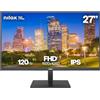 Nilox NXM27FHD1204 Monitor Gaming 27'' Full HD IPS, Frequenza 120 Hz, Tempo 4 ms, Uscita Audio 3,5 mm, Connessioni HDMI/DP, VESA 100×100 mm