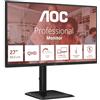 AOC Monitor Q27E4CV da 27 pollici QHD Monitor, 120 Hz, IPS, 4 ms MPRT, Adaptive Sync, modalità HDR, regolazione dell'altezza, altoparlante, (2560 x 1440, HDMI 1x 2.0, DP 1x 1.4 Hub USB) Nero
