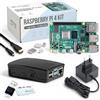 db-tronic Raspberry Pi 4 4 GB Starter Kit | Edizione nera da 64 GB | Alimentatore da 15 W | Alloggiamento | Micro HDMI 4K | Dissipatori | ideale per Home Assistant e la smart home