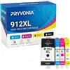 PRYVONIA 912 912XL Cartucce d'inchiostro compatibili Multipack per HP OfficeJet Pro 8022 8020 8024 8025 OfficeJet 8012 8014 Sostituzione per HP 912 912XL(Confezione da 4-Nero/Ciano/Magenta/Giallo)
