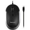 MacAlly UCDYNAMOUSE-SG - Mouse ottico silenzioso USB-C con 2 pulsanti, rotella di scorrimento e pulsante DPI per Mac e PC con porta USB-C, nero e grigio siderale