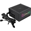 Aerocool LUXPRORGB850M, alimentatore semi-modulare RGB 850W, 80Plus Bronze +88%, condensatori giapponesi, ventilatore APFC 14 cm FDB, ATX 3.0 e PCIe 5.0, compatibile ARGB, 5 anni garanzia, nero