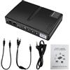 Plyisty Batteria Mini UPS, Gruppo di continuità di Backup per Router, Modem, Telecamera di Sicurezza, con Uscita CC 15 V 24 V POE 5 V 9 V 12 V USB 18 W (Spina europea)