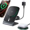 INIU Caricatore magnetico senza fili INIU, Pad di ricarica wireless Mag-Safe certificato Qi2 da 15W con ventola di raffreddamento, Pad di ricarica veloce per iPhone 17 16 15 14 13 12 Serie AirPods 4 3 2