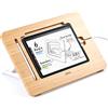 ELETIUO Supporto per tablet in legno di bambù, supporto multi-angolo regolabile con slot per matita e cavo di ricarica, compatibile con iPad/tablet da 9,7-11, ideale per disegnare e organizzare la