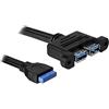 DELOCK 82941 CABLE CONECTOR DE PLACA USB 3.0-2 X USB 3.0-A HEMBRA PARALELO