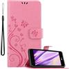 Cadorabo Custodia Libro per LG K4 2017 Eu in ROSA FIORE - in Design di Fiore con Chiusura Magnetica, Funzione Stand e 3 Vani di Carte - Portafoglio Cover Case Wallet Book Etui Protezione