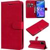 senza marchio Generico Custodia Compatibile per VIVO Y21 / V2111 Y21S schermo 6.51 COVER protezione antiurto antigraffio case matte flip LIBRO STAND GEL magnetica eco pelle portafoglio porta vano card rosso