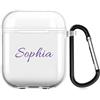 QIHENGPLUS Cover personalizzata con nome Compatibile con Apple AirPods 1 & 2, copertina morbida personalizzata con stile di scrittura a mano (Chiaro)