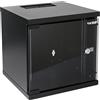 HMF 63406-02 Armadio di rete, armadio server 10 pollici | 6 U | profondità 300 mm | completamente assemblato | porta in vetro | nero