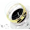 DEALELE [2 + 2 confezioni] Cassa e Vetro Temperato Compatibile con Samsung Galaxy Watch 8 40 mm, Glitter Strass Matte PC Custodia Protettiva con Vetro Temperato, Oro + Luce Stellata