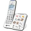 Geemarc AmpliDECT 295 Photo Telefono a tasti grandi con 10 tasti a chiamata diretta con foto e display di chiamata ottico sulla stazione base, segreteria telefonica integrata, versione tedesca