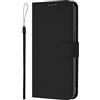 Nodigao Compatibile per Oppo Reno 12 FS 4G 5G / Oppo Reno 12 F 4G 5G Cover Tinta Unita a Libro Book Pelle PU Portafoglio Magnetica con Disegni Motivo Antiurto Case Flip Custodia - Nero