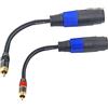 WJSTN Cavo adattatore da RCA a speakon da femmina a maschio, adattatore per altoparlanti RCA, 15,2 cm, confezione da 2