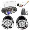 DHsdlpLU Kit Lettore Radio Bluetooth per Moto Altoparlante Stereo Audio Impermeabile Ricarica per Telefono Cellulare Allarme Antifurto Telecomando