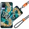 JEZSTHAI Cover Compatibile con VIVO V21 5G Custodia in Silicone TPU Morbido con Cordino/Laccio Tracolla Cellulare,Antiurto AntiGraffio Protettiva Bumper Case con Disegno Motivi,Cover*A04