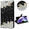 BLOTECH Custodia per Motorola Moto G04/G24 Cover Bling Bling Glitter Brillantini Brillante Nero Wallet Case Libro Leather Magnetico Flip Protettiva Portafoglio ID Slot Cover per Motorola Moto G04/G24 ,Fiori