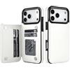 Generic Custodia a portafoglio per iPhone 17 Pro con porta carte di credito [4 carte], custodia a libro in pelle PU con cavalletto, doppia chiusura magnetica e copertura resistente agli urti (bianco)