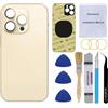 Perzework OEM, vetro di ricambio per iPhone 14 Pro, 15,5 cm, con kit di attrezzi di riparazione, istruzioni e vetro temperato (oro)