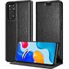 Cadorabo Custodia compatibile con Xiaomi RedMi NOTE 11 4G / 11S 4G in NERO DI NOTTE - Coperchio protettiva con chiusura magnetica, funzione stand e tasca per le carte