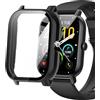 Blueshaweu Custodia protettiva per smartwatch Nerunsa P66D da 1,85, custodia rigida in policarbonato con pellicola protettiva in vetro (nero)