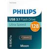 Philips Moon Edition Ultra Speed USB 3.1, unità flash USB 128 GB per PC, laptop, computer, archiviazione dati, velocità di lettura fino a 180 MB/s, alluminio, portachiavi