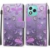 KENHONER Custodia per Honor 400 Lite 5G, fiore | Portafoglio Pelle PU, Magnetica, Resistente Agli Urti, Scomparto Carte Credito, Pieghevole, Flip Libro, Motivo