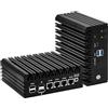 CWWK Mini PC Firewall, 4 x 2.5GbE LAN, N6005 CPU, Fanless Mini Computer, OPNsense Micro Appliance Hardware, Barebone NO RAM or SSD, 2 x M.2, USB-C, SATA, TF, HD, DP, AES-NI