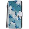 Adolasx Cover compatibile per Samsung Galaxy A34 5G Custodia Pelle Libro Portafoglio Magnetica con Disegni Motivo Animale Flip Antiurto Resistente Case Donna Uomo - Cielo